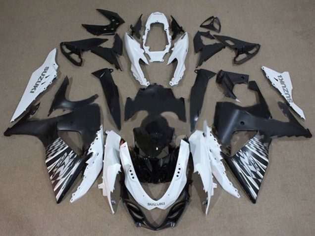 Carénages Moto Suzuki GSXR 1000 2009-2016 - Blanc Noir Argent Checker