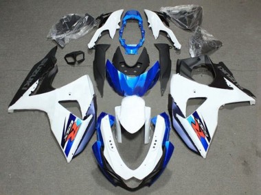 Meilleurs Kits Carénage Moto ABS Suzuki GSXR 1000 2009-2016 - Blanc Bleu Noir