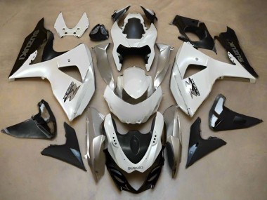 Meilleurs Carénages Moto Suzuki GSXR 1000 2009-2016 - Blanc Perle Argent Noir Mat