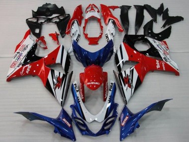 Meilleurs Carénages Moto Suzuki GSXR 1000 2009-2016 - Blanc Rouge Bleu Noir Bande