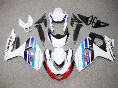 Meilleurs Carénages Moto Suzuki GSXR 1000 2009-2016 - Blanc Bleu Rouge Noir Bande