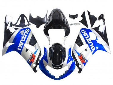 Meilleurs Carénages Moto Suzuki GSXR 600 / GSXR 750 2001-2003 - Bleu Argent Noir Brillant