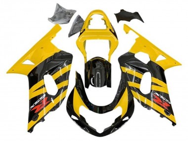 Meilleurs Carénages Moto Suzuki GSXR 600 / GSXR 750 2001-2003 - Jaune Noir Bande Rouge