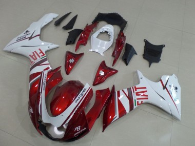 Meilleurs Carénages Moto Suzuki GSXR 600 / GSXR 750 2011-2024 - Bonbon Rouge Blanc Fiat