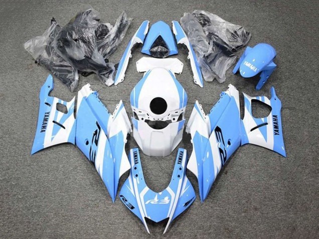 Carénages Moto Yamaha YZF R3/R25 2019-2021 - Blanc Bleu Clair