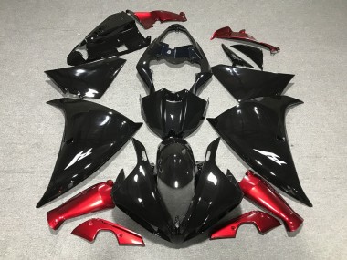 Meilleurs Carénages Moto Yamaha YZF 1000 R1 2009-2011 - Noir Brillant Rouge