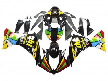 Meilleurs Carénages Moto Yamaha YZF 1000 R1 2009-2011 - Noir Brillant HP Roue Chromatique