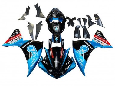 Meilleurs Carénages Moto Yamaha YZF 1000 R1 2009-2011 - Noir Bleu Clair Rouge Petronas