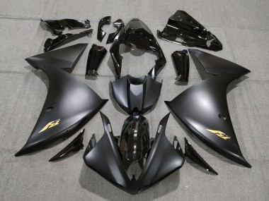 Meilleurs Carénages Moto Yamaha YZF 1000 R1 2009-2011 - Noir Brillant Noir Mat Or