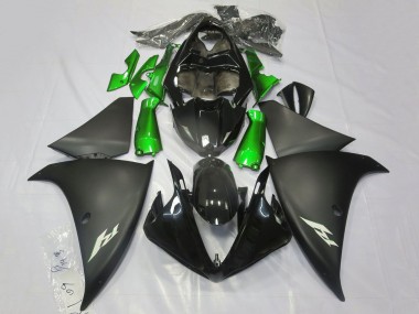 Meilleurs Carénages Moto Yamaha YZF 1000 R1 2009-2011 - Noir Brillant Noir Mat Vert