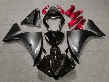 Meilleurs Carénages Moto Yamaha YZF 1000 R1 2009-2011 - Noir Brillant Noir Mat Rouge