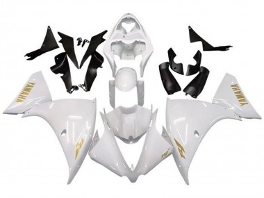 Meilleurs Carénages Moto Yamaha YZF 1000 R1 2009-2011 - Blanc Or Décalque