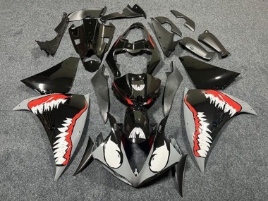 Meilleurs Carénages Moto Yamaha YZF 1000 R1 2009-2011 - Gris Noir Rouge Blanc Requin