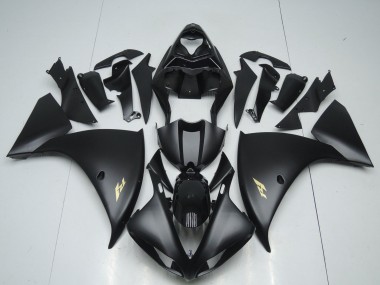 Meilleurs Carénages Moto Yamaha YZF 1000 R1 2009-2011 - Noir Mat Or Décalque