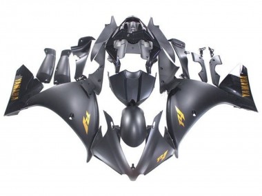 Meilleurs Carénages Moto Yamaha YZF 1000 R1 2009-2011 - Noir Mat Or Décalque