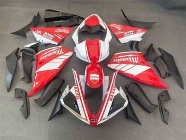 Meilleurs Carénages Moto Yamaha YZF 1000 R1 2009-2011 - Blanc Rouge Noir Milwaukee