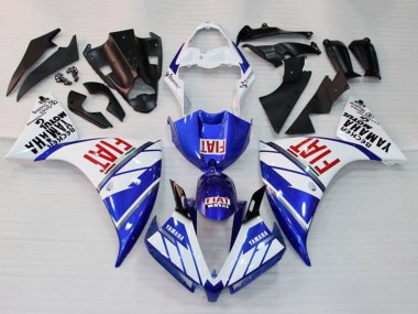 Meilleurs Carénages Moto Yamaha YZF 1000 R1 2009-2011 - Blanc Bleu Rouge Fiat