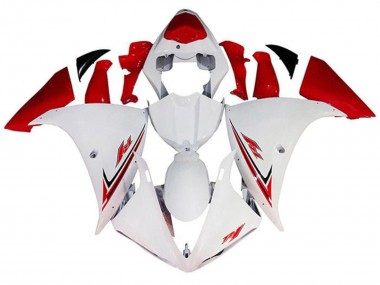 Meilleurs Carénages Moto Yamaha YZF 1000 R1 2009-2011 - Blanc Rouge