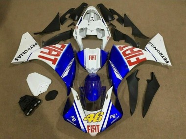 Meilleurs Carénages Moto Yamaha YZF 1000 R1 2012-2014 - Blanc Bleu Rouge Fiat 46