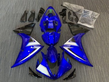 Meilleurs Carénages Moto Yamaha YZF 1000 R1 2012-2014 - Bleu Blanc Noir Bande