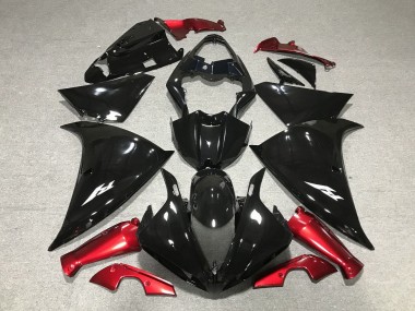 Meilleurs Carénages Moto Yamaha YZF 1000 R1 2012-2014 - Noir Brillant Rouge