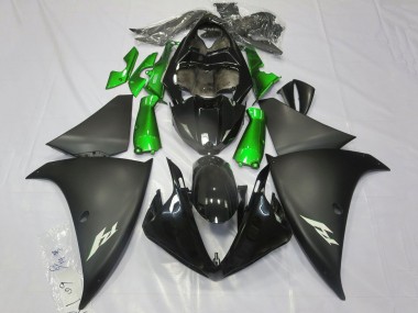 Meilleurs Carénages Moto Yamaha YZF 1000 R1 2012-2014 - Noir Brillant Noir Mat Vert
