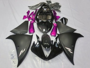 Meilleurs Carénages Moto Yamaha YZF 1000 R1 2012-2014 - Noir Brillant Noir Mat Rose