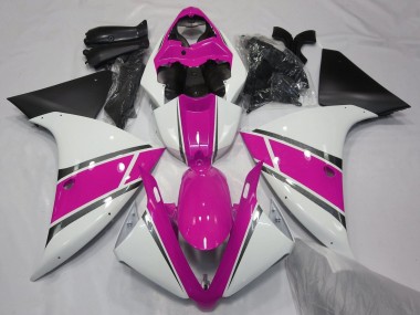 Meilleurs Carénages Moto Yamaha YZF 1000 R1 2012-2014 - Blanc Rose Noir Mat
