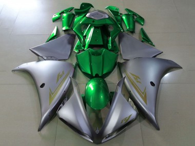Meilleurs Carénages Moto Yamaha YZF 1000 R1 2012-2014 - Argent Mat Vert