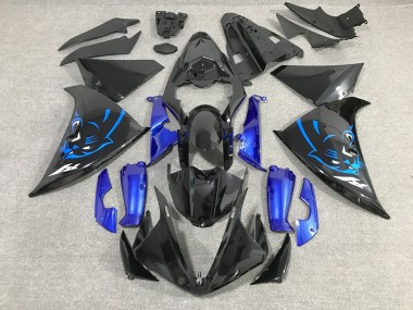 Meilleurs Carénages Moto Yamaha YZF 1000 R1 2012-2014 - Noir Brillant Bleu Panther