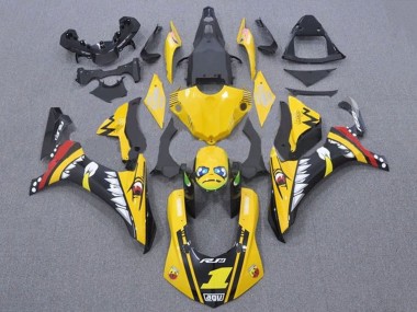 Meilleurs Carénages Moto Yamaha YZF 1000 R1 2015-2019 - Jaune Rouge Requin