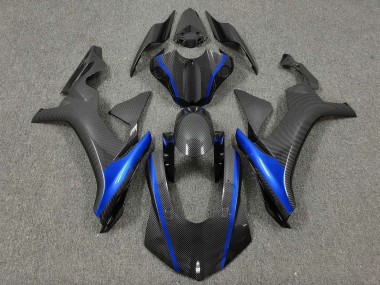 Meilleurs Carénages Moto Yamaha YZF 1000 R1 2015-2019 - Fausse Fibre de Carbone Bleu