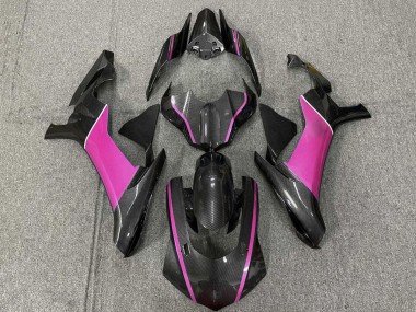Meilleurs Carénages Moto Yamaha YZF 1000 R1 2015-2019 - Fausse Fibre de Carbone Rose