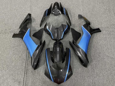 Meilleurs Carénages Moto Yamaha YZF 1000 R1 2015-2019 - Fausse Fibre de Carbone Bleu Clair