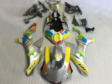 Meilleurs Carénages Moto Yamaha YZF 1000 R1 2015-2019 - Argent Jaune Bleu Rouge Roue Chromatique
