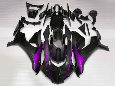 Meilleurs Carénages Moto Yamaha YZF 1000 R1 2020-2025 - Fausse Fibre de Carbone Violet Bande