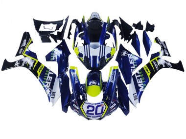 Meilleurs Carénages Moto Yamaha YZF 1000 R1 2020-2025 - Blanc Bleu Jaune Noir
