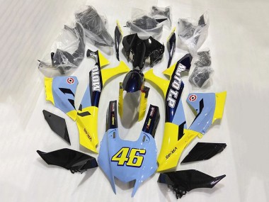 Meilleurs Carénages Moto Yamaha YZF 1000 R1 2020-2025 - Bleu Jaune Noir Brillant Moto T.P 46