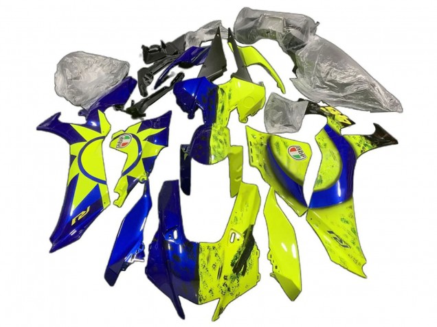 Carénages Moto Yamaha YZF 1000 R1 2020-2025 - Bleu Jaune Soleil et Lune