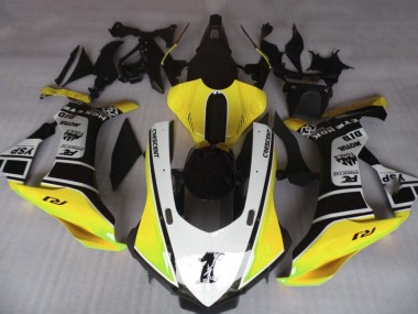 Meilleurs Carénages Moto Yamaha YZF 1000 R1 2020-2025 - Jaune Blanc Noir Brillant Motul YSP