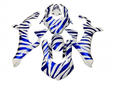 Meilleurs Carénages Moto Yamaha YZF 1000 R1 2020-2025 - Blanc Bleu Zèbre