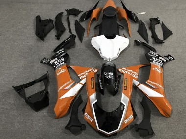 Meilleurs Carénages Moto Yamaha YZF 1000 R1 2020-2025 - Orange Blanc Noir Brillant Sam