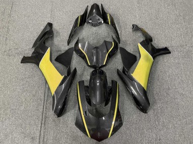 Meilleurs Carénages Moto Yamaha YZF 1000 R1 2020-2025 - Fausse Fibre de Carbone Jaune
