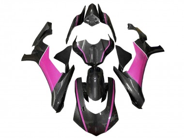 Meilleurs Carénages Moto Yamaha YZF 1000 R1 2020-2025 - Fausse Fibre de Carbone Rose