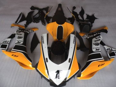 Meilleurs Carénages Moto Yamaha YZF 1000 R1 2020-2025 - Orange Blanc Noir