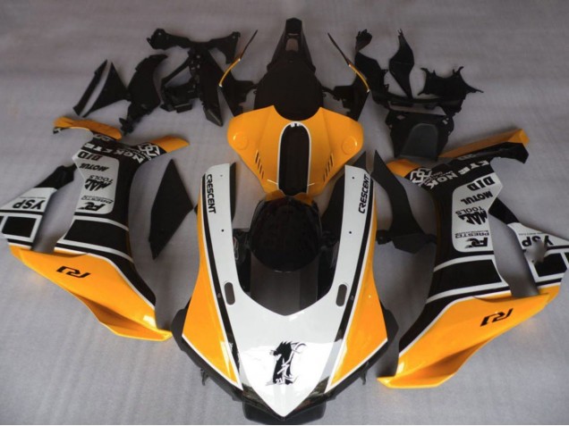 Carénages Moto Yamaha YZF 1000 R1 2020-2025 - Orange Blanc Noir