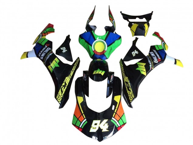 Carénages Moto Yamaha YZF 1000 R1 2020-2025 - Bleu Vert Jaune Rouge Noir Roue Chromatique 94
