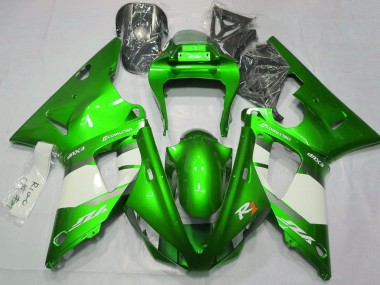 Meilleurs Carénages Moto Yamaha YZF 1000 R1 2000-2001 - Vert Blanc Argent