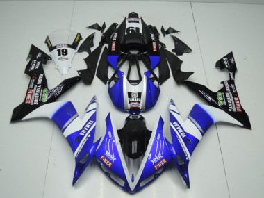 Meilleurs Carénages Moto Yamaha YZF 1000 R1 2004-2006 - Bleu Blanc Noir Fimer Yamalube