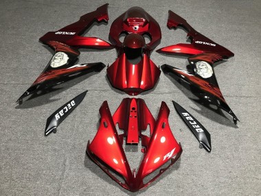 Meilleurs Carénage Moto Yamaha YZF 1000 R1 2004-2006 - Rouge Noir Mat